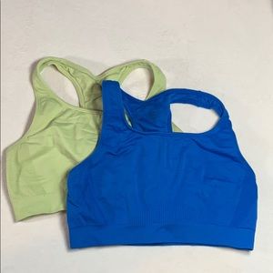 Sports bra set of two yellow and blue